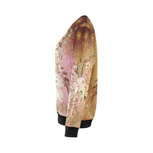 Wonderful floral design, vintage All Over Print Crewneck Sweatshirt for Women (Model H18)