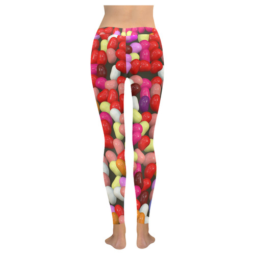 funny Jelly Mix by JamColors Women's Low Rise Leggings (Invisible Stitch) (Model L05)