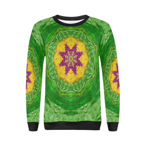 Feathers in the sunshine mandala All Over Print Crewneck Sweatshirt for Women (Model H18)