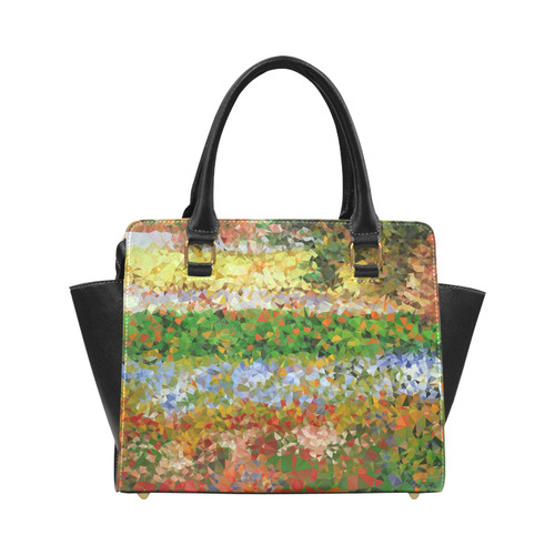 Van Gogh Flowering Garden Low Poly Floral Classic Shoulder Handbag (Model 1653)