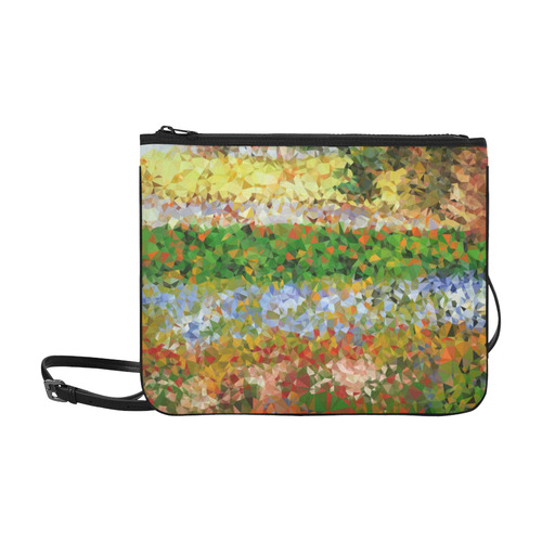 Van Gogh Flowering Garden Low Poly Floral Slim Clutch Bag (Model 1668)