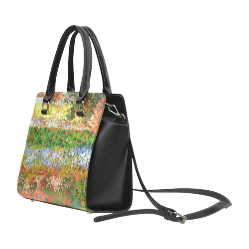 Van Gogh Flowering Garden Low Poly Floral Classic Shoulder Handbag (Model 1653)