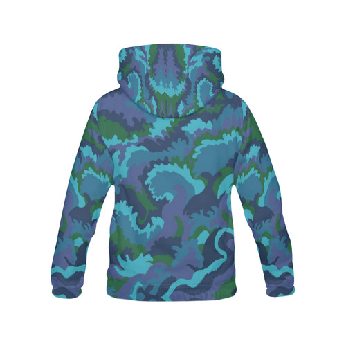 wave 2 dark design hoodie for women All Over Print Hoodie for Women (USA Size) (Model H13)