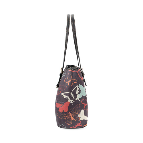Butterflies Leather Tote Bag/Small (Model 1640)