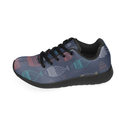 color abstract fish Men’s Running Shoes (Model 020)