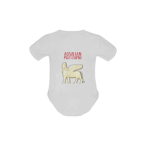 Assyrian Flag Baby Shirt Baby Powder Organic Short Sleeve One Piece (Model T28)