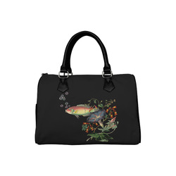 Fish With Flowers Surreal Boston Handbag (Model 1621)