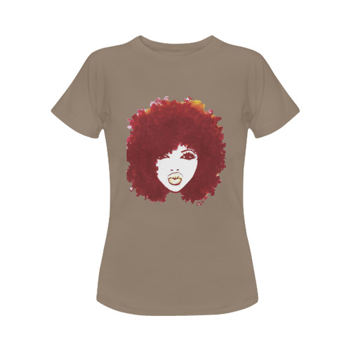 Curly Afro Autumn Natural Hair T-Shirt Women's Classic T-Shirt (Model T17）