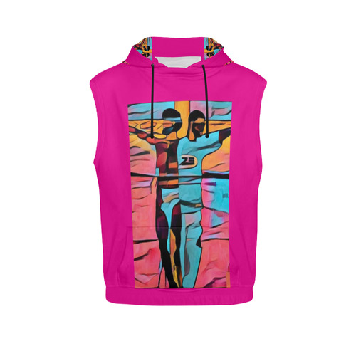 crucified with christ All Over Print Sleeveless Hoodie for Men (Model H15)