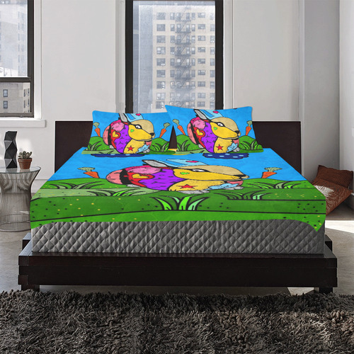 Rabbit Popart by Nico bielow 3-Piece Bedding Set