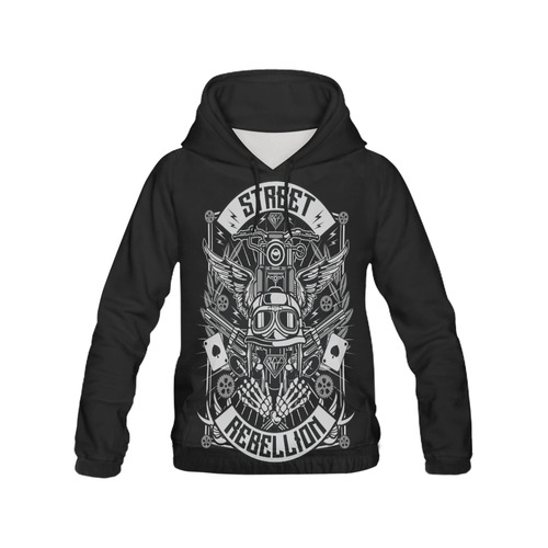 Street Rebellion Black All Over Print Hoodie for Men (USA Size) (Model H13)