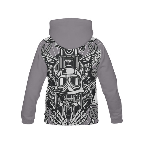 Street Rebellion Grey All Over Print Hoodie for Men (USA Size) (Model H13)