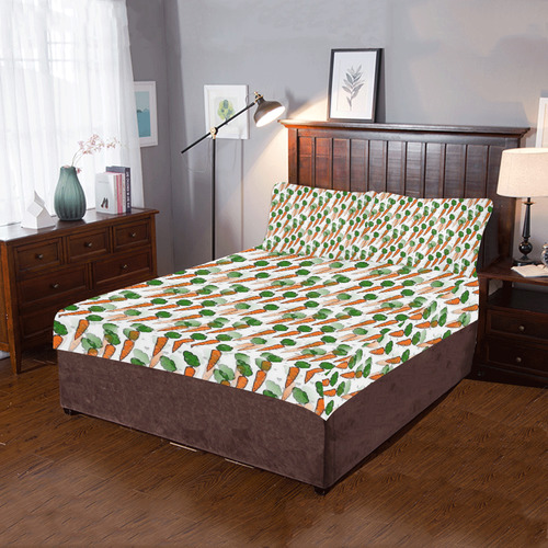 Carrot Popart by Nico Bielow 3-Piece Bedding Set