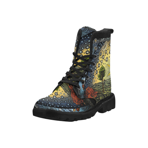 Flat Earth Flamarrion Martin Boots for Women (Black) (Model 1203H)