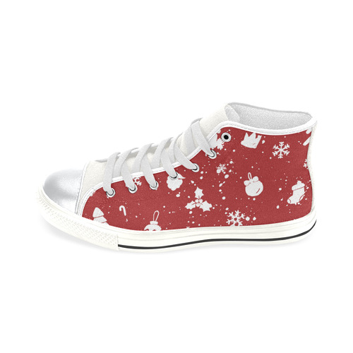 Merry Christmas High Top Canvas Women's Shoes/Large Size (Model 017)