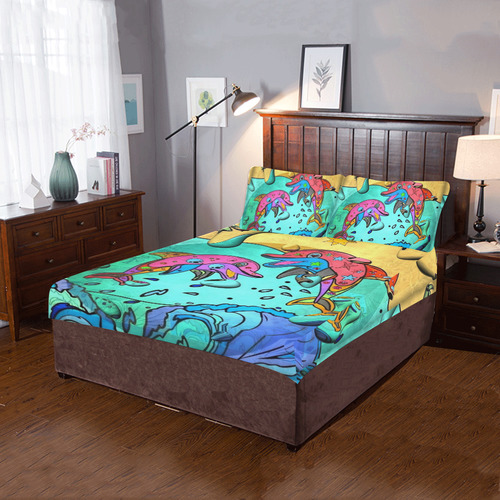 Dolphin by Nico Bielow 3-Piece Bedding Set