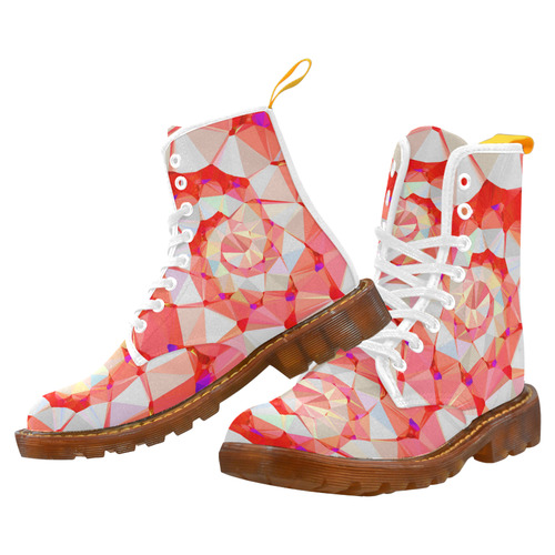 Spiral Staircase Low Poly Fractal Art Martin Boots For Women Model 1203H