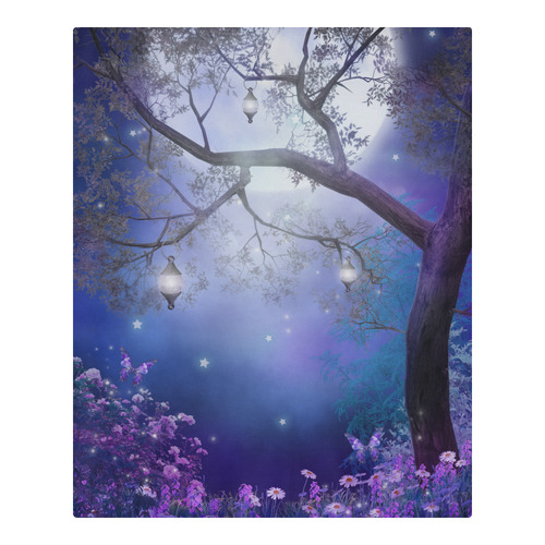 Purple meadow with a fairy tree 3-Piece Bedding Set