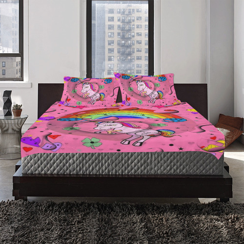 Unicorn Popart by Nico bielow 3-Piece Bedding Set