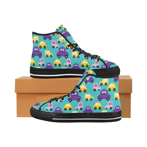 purple cartoon cars Vancouver H Men's Canvas Shoes/Large (1013-1)