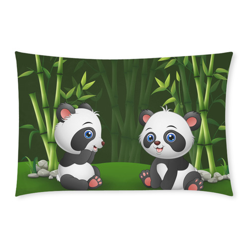 baby panda in the jungle bamboo 3-Piece Bedding Set