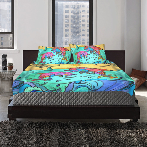 Dolphin by Nico Bielow 3-Piece Bedding Set