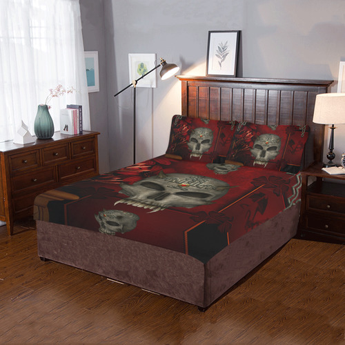 Skull with celtic knot 3-Piece Bedding Set