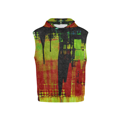 Grunge texture All Over Print Sleeveless Hoodie for Kid (Model H15)