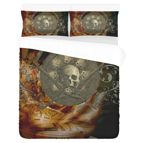 Awesome creepy skulls 3-Piece Bedding Set