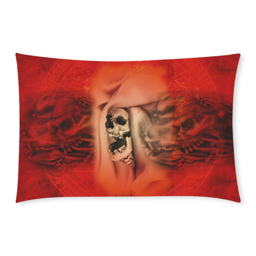 Creepy skulls on red background 3-Piece Bedding Set