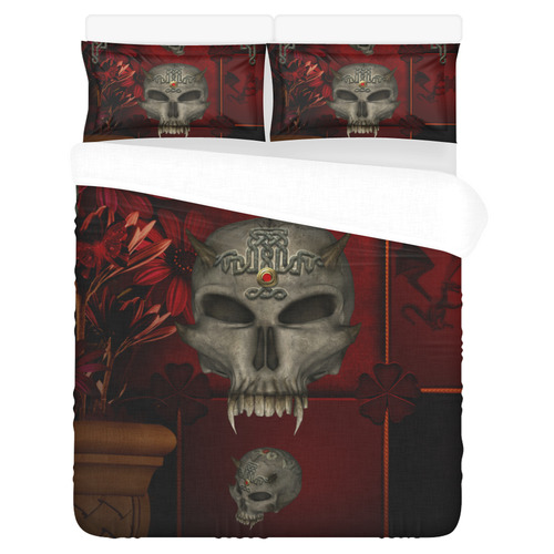 Skull with celtic knot 3-Piece Bedding Set
