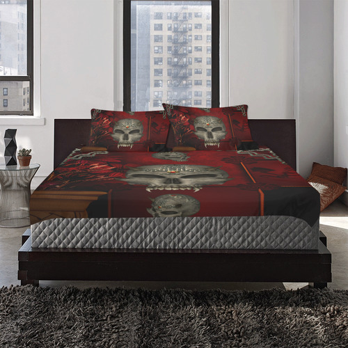 Skull with celtic knot 3-Piece Bedding Set