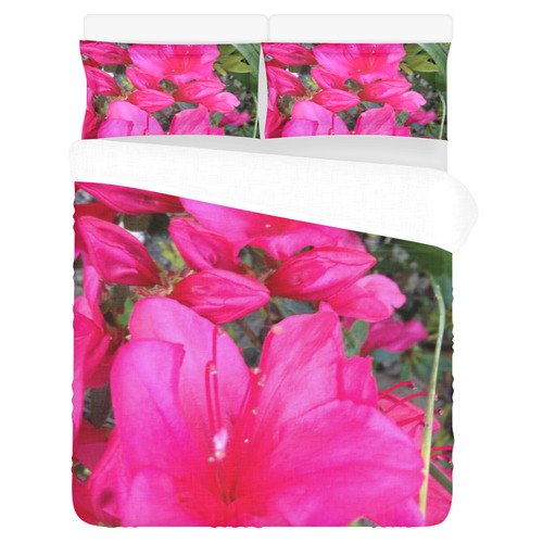 Pink Flowers 3-Piece Bedding Set