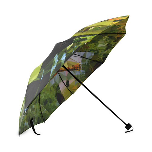 House Waterfall Low Poly Nature Landscape Foldable Umbrella (Model U01)