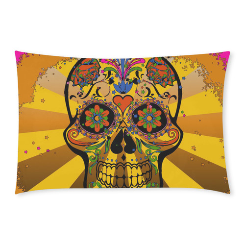 psychedelic Pop Skull 317A by JamColors 3-Piece Bedding Set