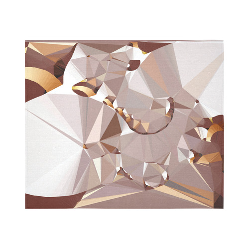 Crema White Gold Low Poly Fractal Art Cotton Linen Wall Tapestry 60"x 51"
