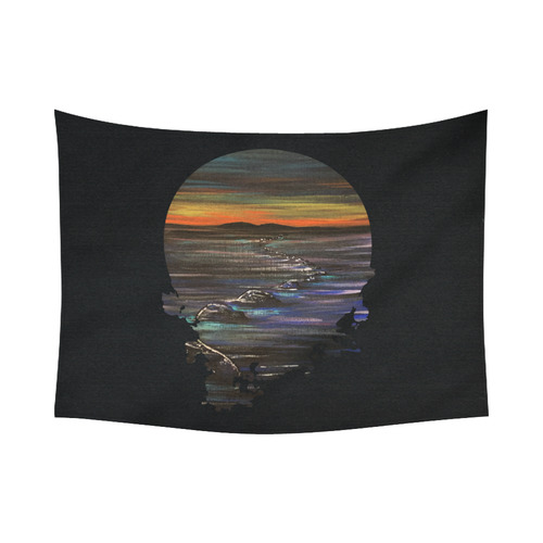 Night Walk Cotton Linen Wall Tapestry 80"x 60"