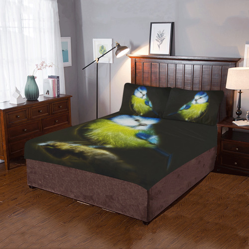 Little Cute Blue Tit 3-Piece Bedding Set