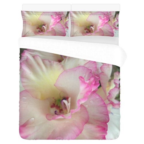 Pink and white flowers 3-Piece Bedding Set