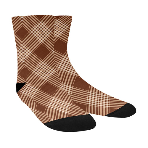 Sienna And White Plaid Crew Socks