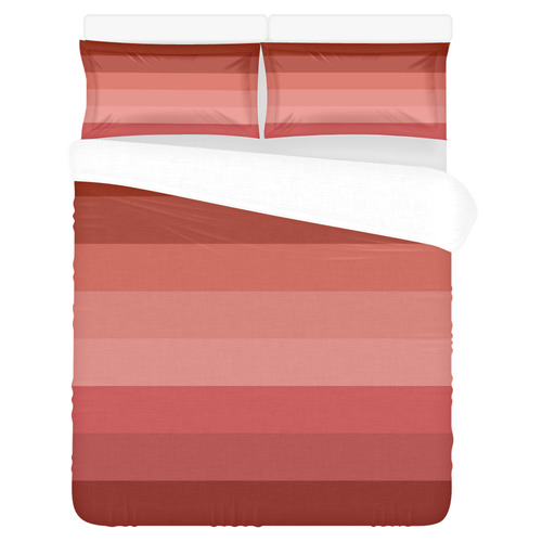 red stripes 3-Piece Bedding Set