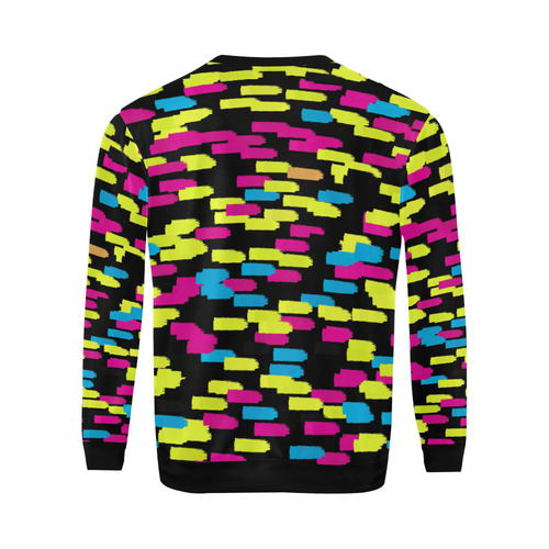 Colorful strokes on a black background All Over Print Crewneck Sweatshirt for Men (Model H18)