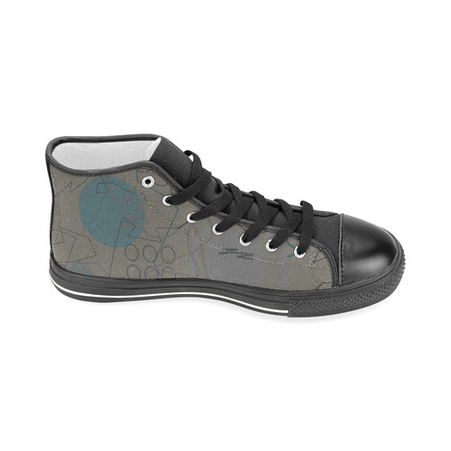 Abstract 8 brown Men’s Classic High Top Canvas Shoes (Model 017)