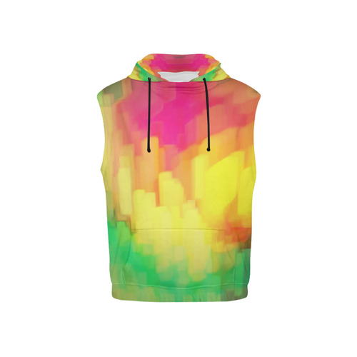 Pastel shapes painting All Over Print Sleeveless Hoodie for Kid (Model H15)