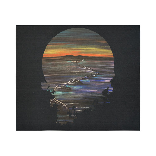 Night Walk Cotton Linen Wall Tapestry 60"x 51"