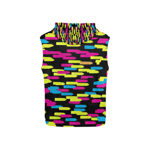 Colorful strokes on a black background All Over Print Sleeveless Hoodie for Kid (Model H15)