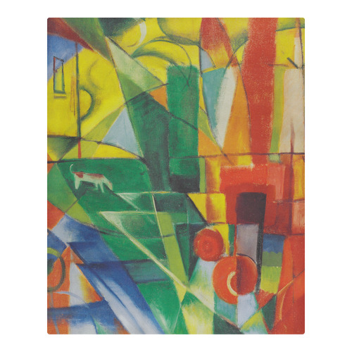 Landscape with dog, house and cow by Franz Marc 3-Piece Bedding Set
