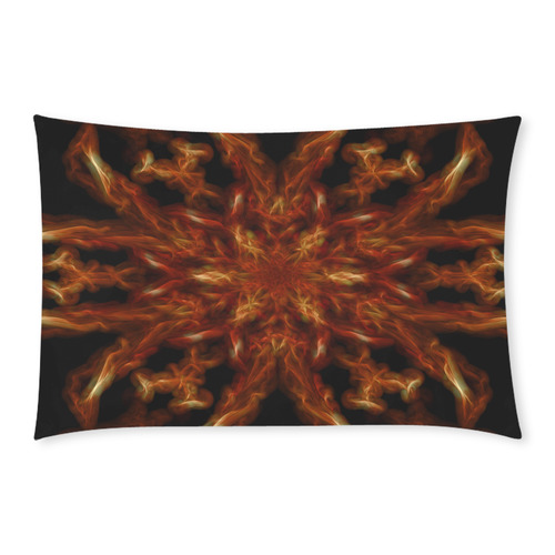 Fractal Orange Flower Energy Lines 3-Piece Bedding Set