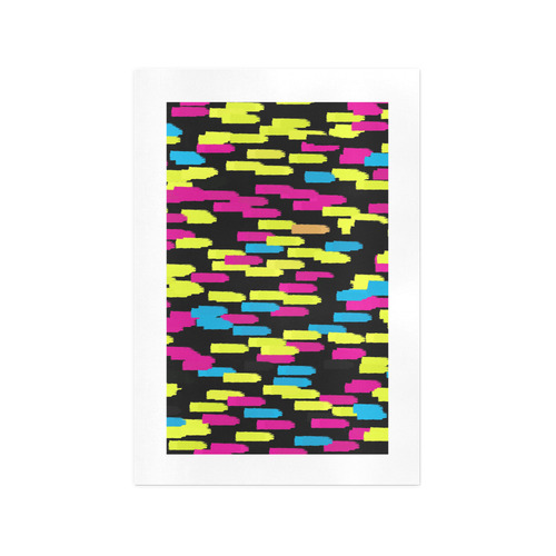 Colorful strokes on a black background Art Print 13‘’x19‘’