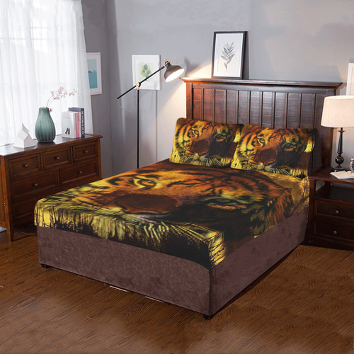 Tiger Face 3-Piece Bedding Set